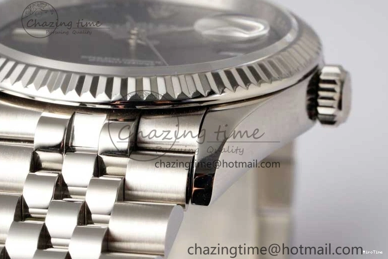 MiroTime 0425 DateJust 36mm SS DIWF 1:1 Best Edition 904L Steel Gray Dial Green Markers on Jubilee Bracelet SA Upgraded 2312